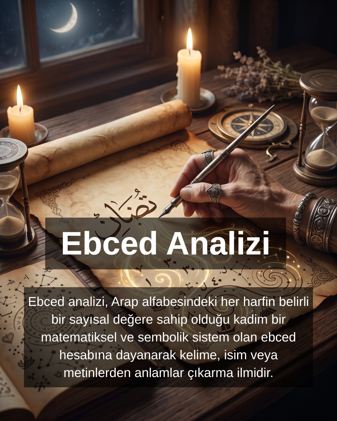 Ebced hesabında kullanılan harf ve sayı tablosu