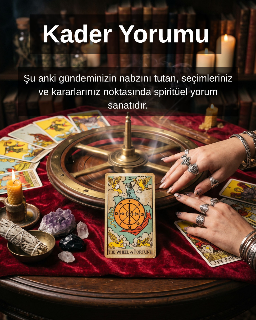 Kader yorumu seansında yapılan kapsamlı kart açılımı